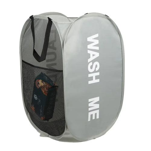 Portable Mesh Pop Up Laundry Hamper Wide Opening Breathable
