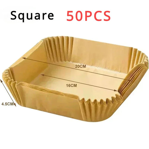 50/100PCS Air Fryer Disposable Paper Square Round Baking Paper