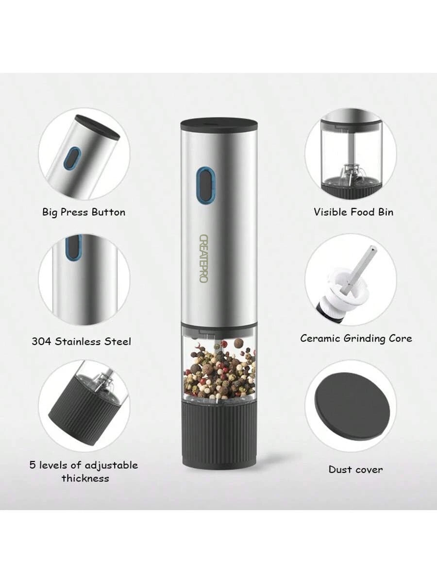 Electric Salt and Pepper Grinder Automatic Rechargeable Pepper Mill