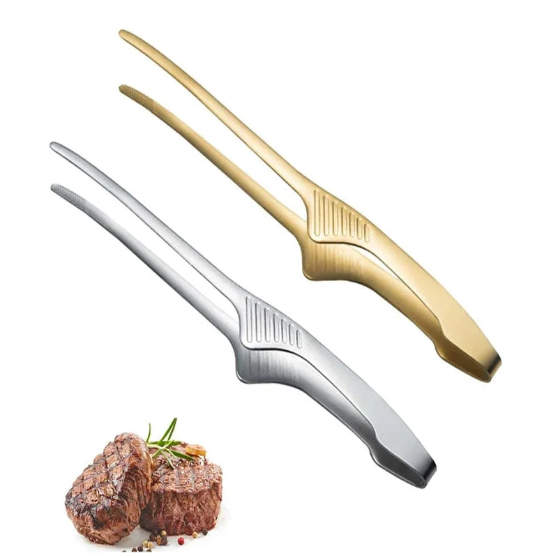 Stainless Steel Food Tongs Food Chief Tongs BBQ Tweezer Clip Stainless