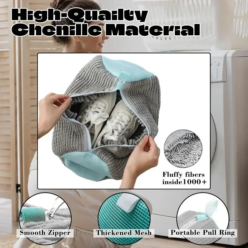 1/2PCS Wash Shoes Bag Padded Net Laundry Shoes Protector Fluffy fibers