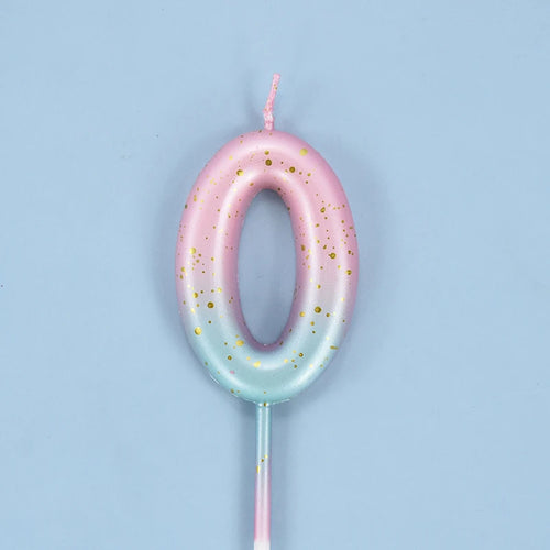 Happy Birthday Cake Decorated Interstellar Digital Colorful Candle