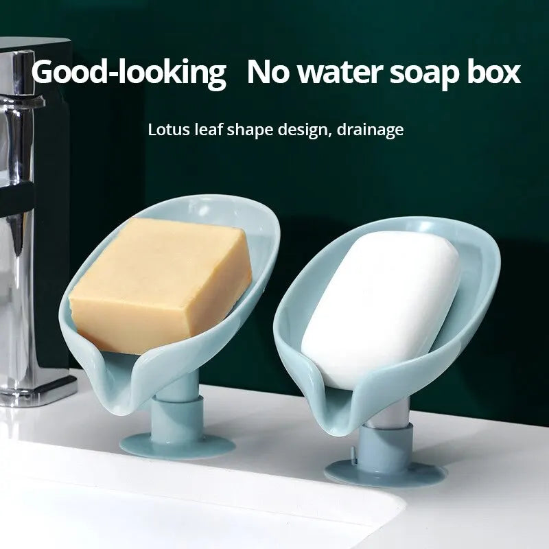 2pcs Soap Box Creative Draining Soap Storage Rack Punch Free Suction