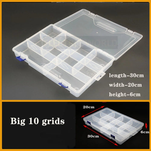 Transparent Plastic box Screw Compartment Box Jewelry Earring Display