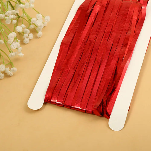 Cheap as a Party Metallic Tinsel Foil Fringe Curtains Backdrop for