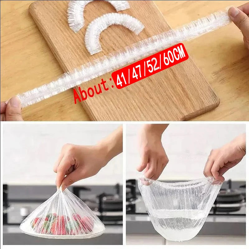 50 Pieces Disposable Food Cover Plastic Wrap Food Grade Fruit And