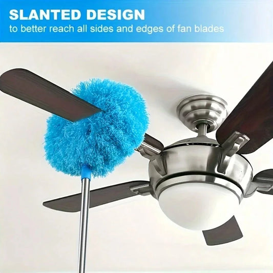 1PC Microfiber Ceiling Fan Duster Extends Up To 80cm Long Handled Dust