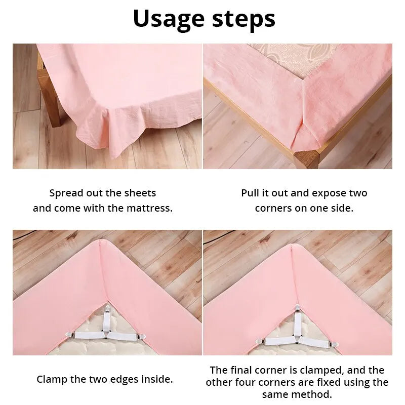4Pcs/lot Bed Sheet Fasteners Holder Gadgets for Bed Sheet Organizer