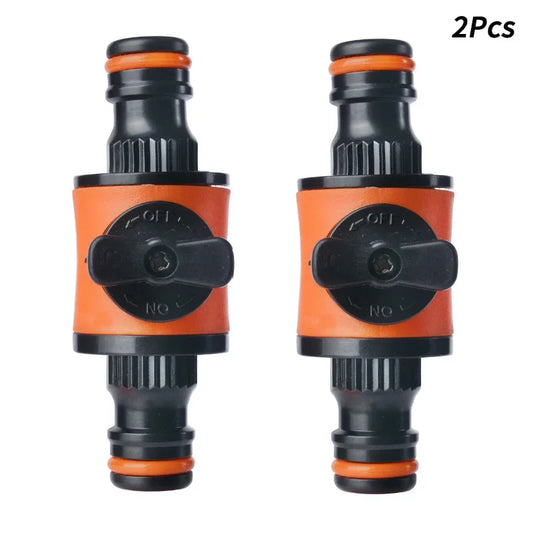 2PC Garden Hose Pipe Tap Shut Off Valve Fitting Connector Pipe Coupler