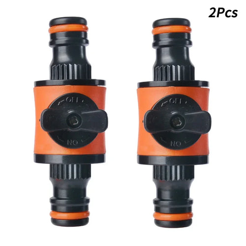2PC Garden Hose Pipe Tap Shut Off Valve Fitting Connector Pipe Coupler