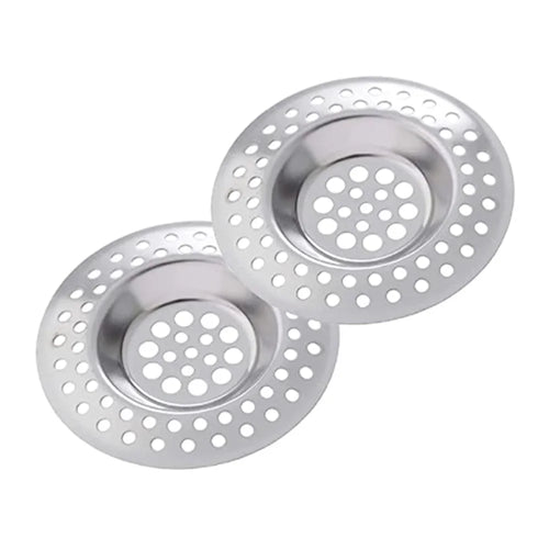 2Pcs Kitchen Metal Sink Strainer Floor Drain Bathtub Hair Catcher