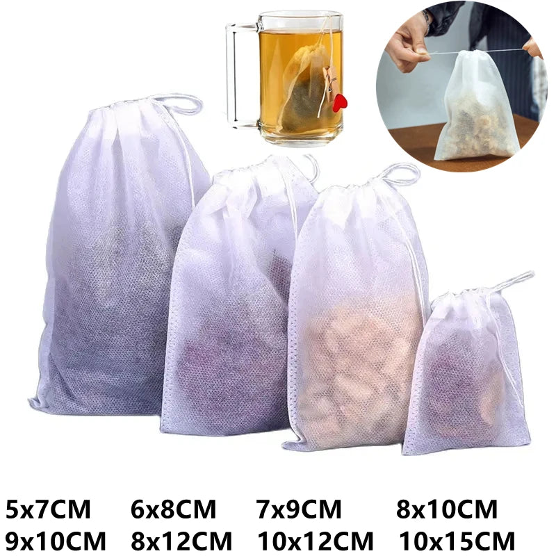 Disposable Teabags Non-woven Fabric Tea Filter Bags for Coffee Spice