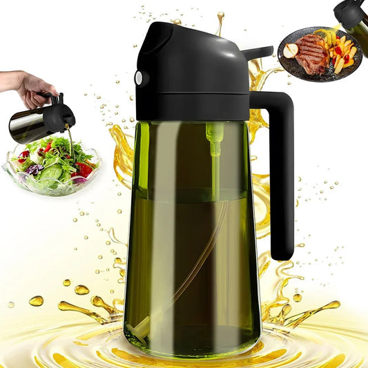 470ML/16oz Light-Blocking Dark Oil Sprayer for Cooking 2 in 1 Olive