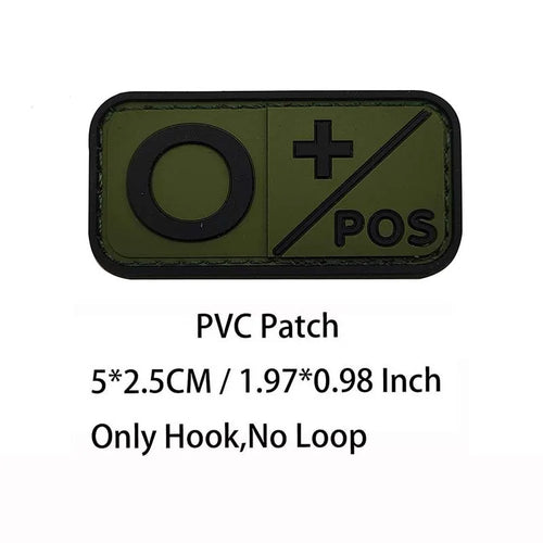 Small Patch with Hook,PVC Blood Type A B AB O POS NEG Emblemen,Patches