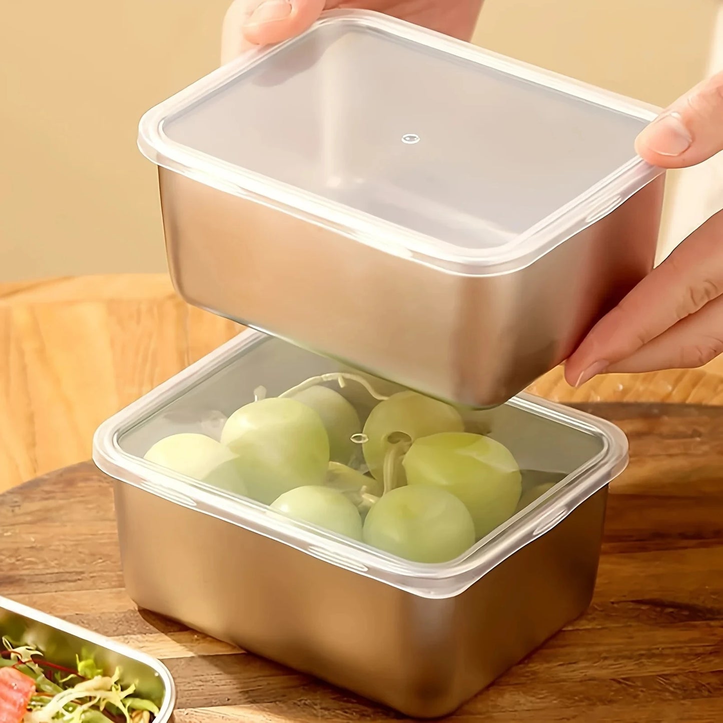 6/12-Piece Stainless Steel Food Storage Containers Set With Lids -