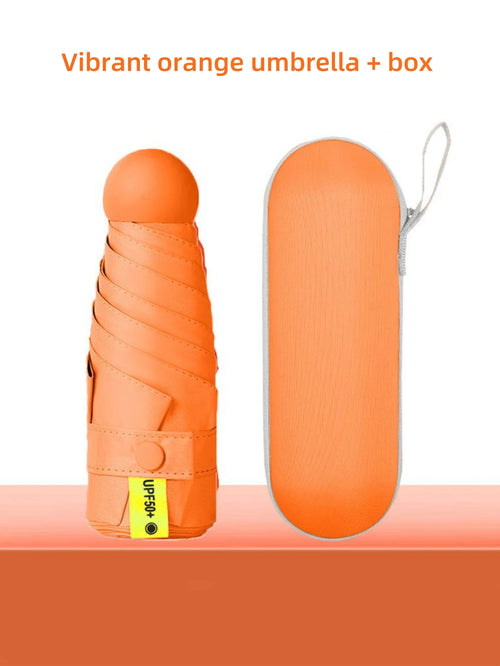 1pc Anti-Uv Mini Umbrella For Sunny And Rainy Days, Portable With Uv