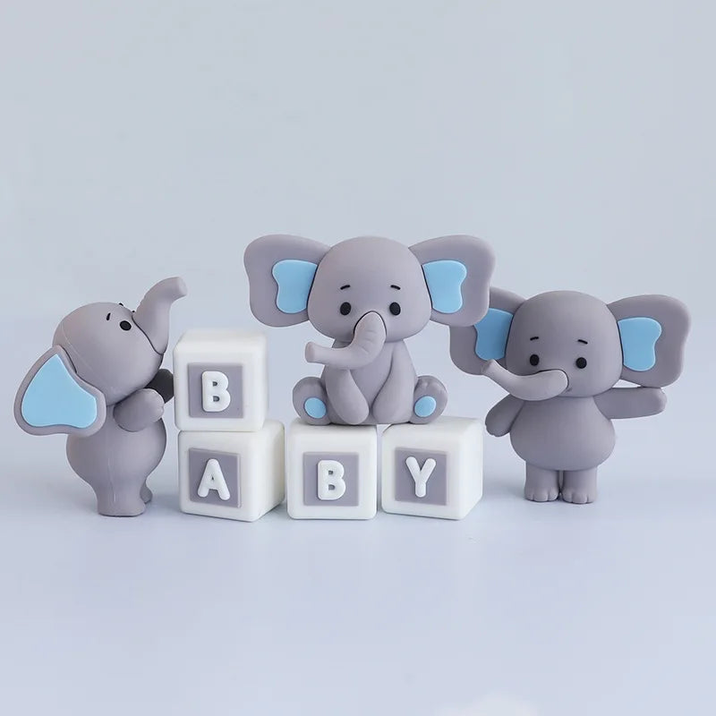 Baby Elephant Cake Topper for Baby Shower Elephant Cake Decoration