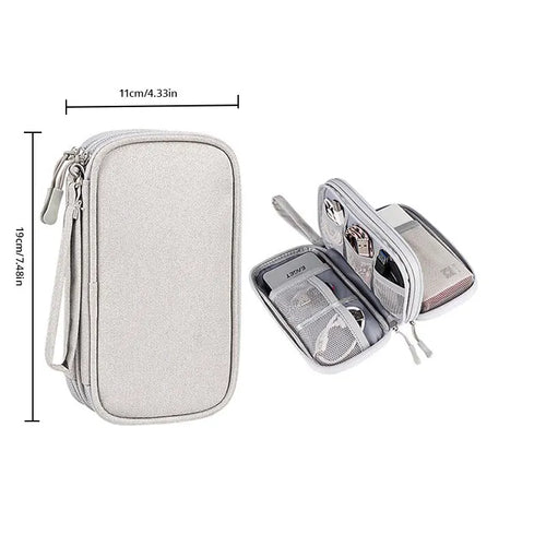 1pc Pink/Grey/Black/Navy Travel Portable Digital Product Storage Bag