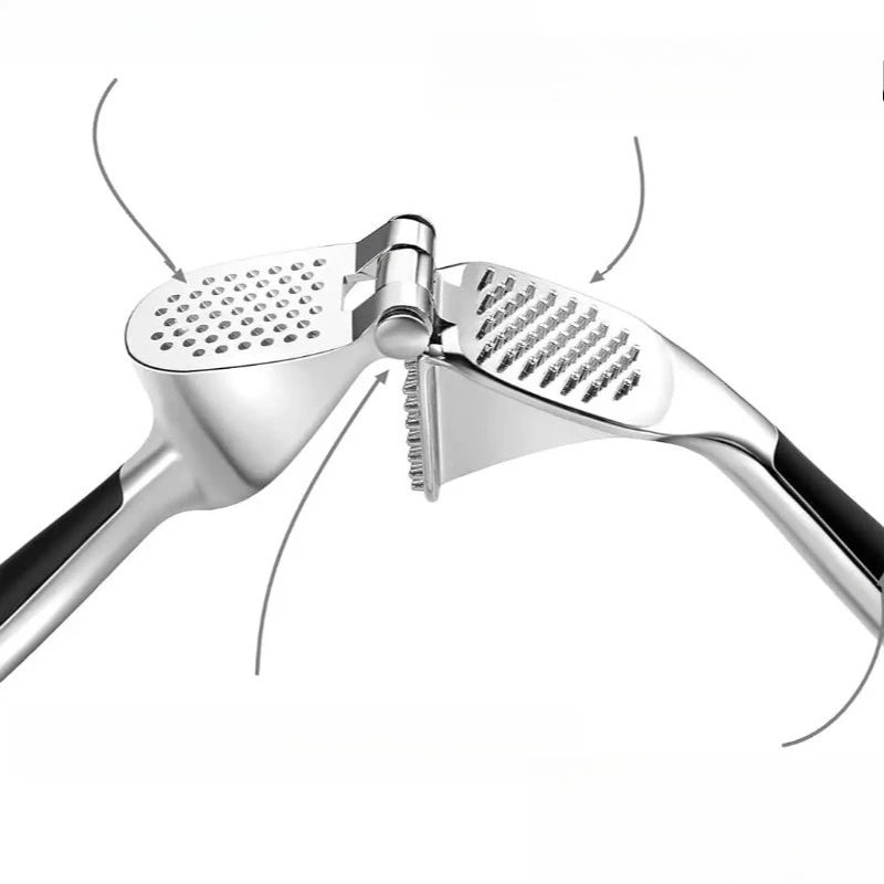1PC Garlic Press Zinc Alloy Garlic Mincer Crusher with Ergonomic Soft
