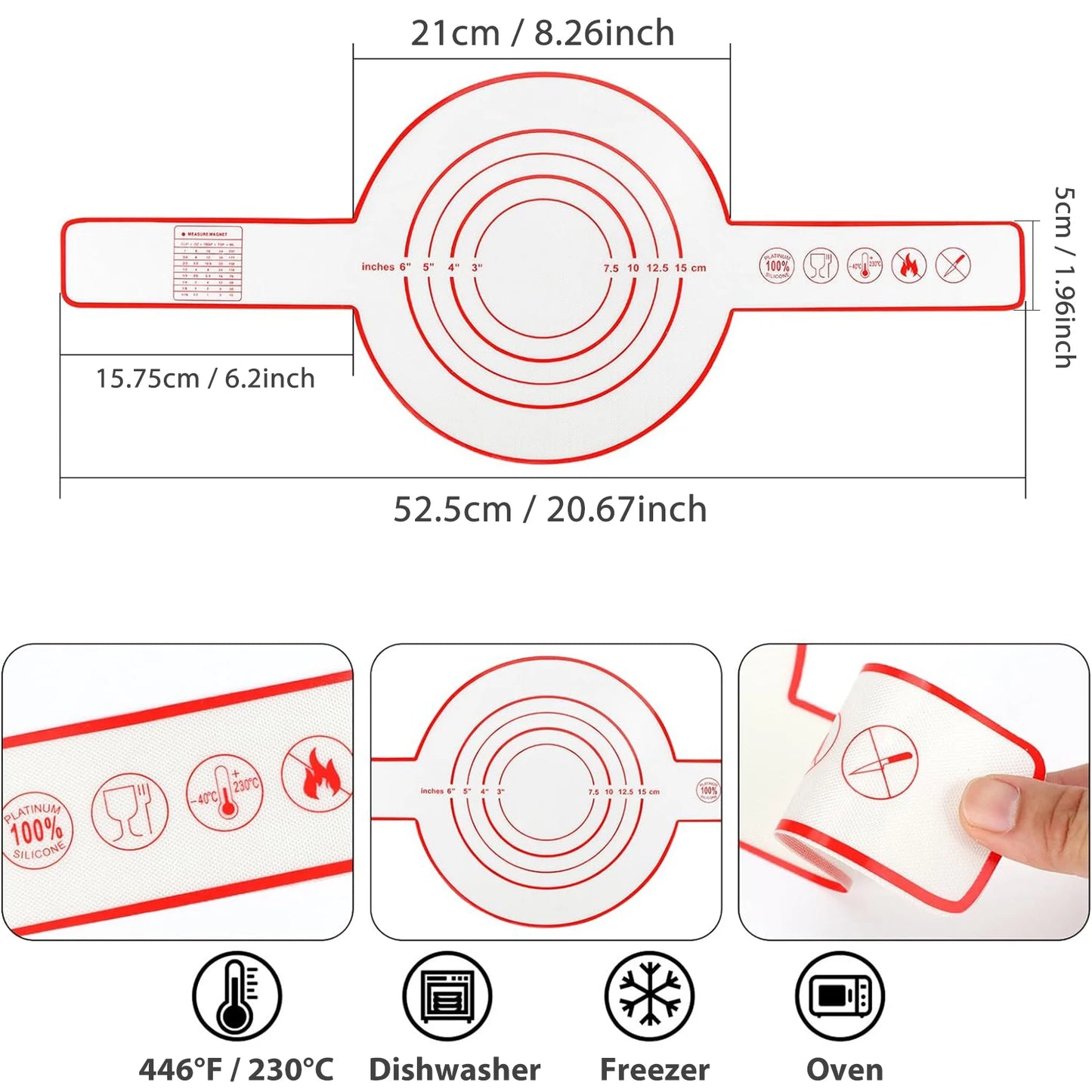 Silicone Bread Sling for Dutch Oven, Reusable Baking Mat with Long