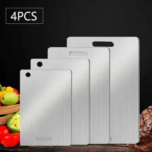 Double Sided 304 Stainless Steel Cutting Board Anti-Slip Chopping
