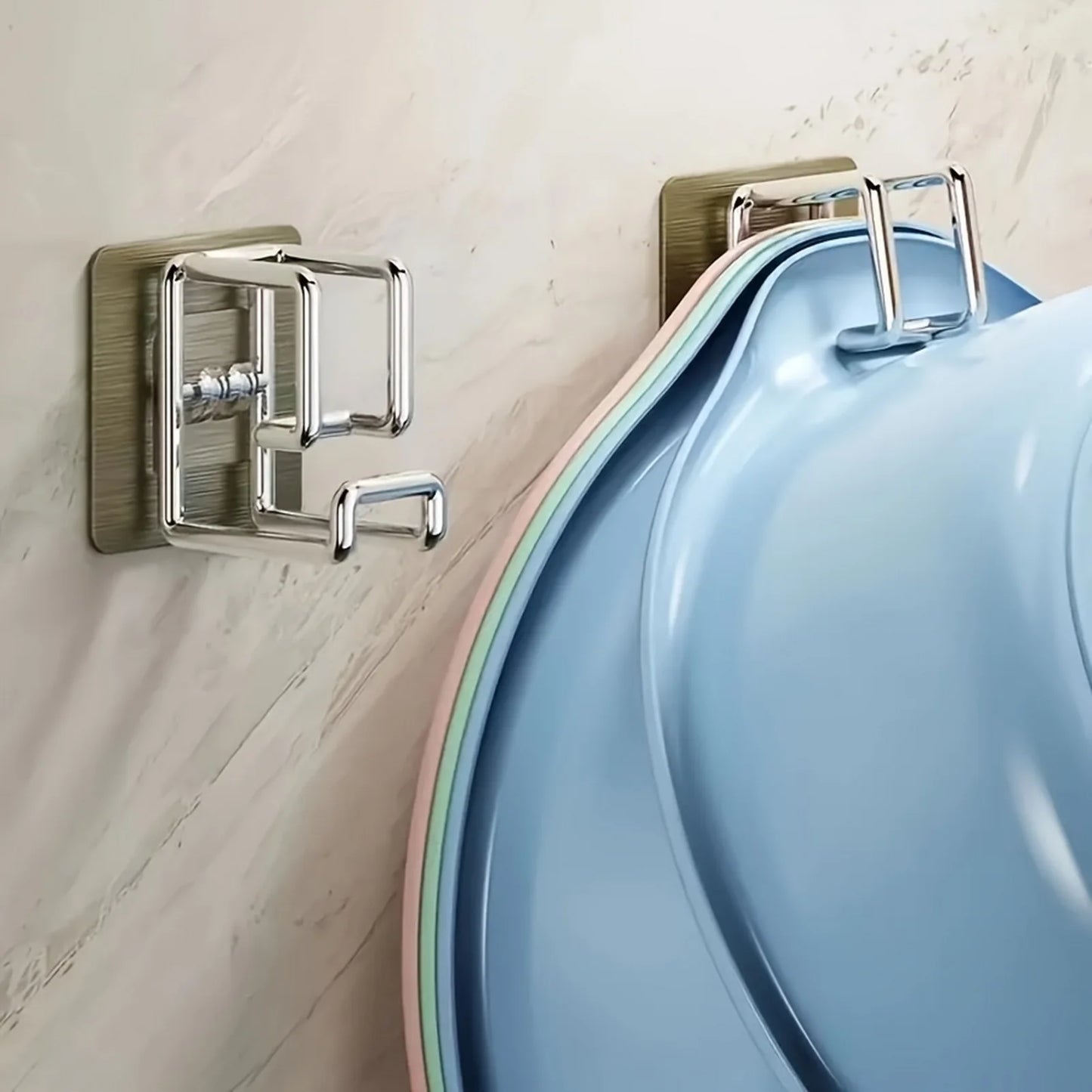 1/2/4/6Pcs Stainless Steel Washbasin Hook Multifunction Punch-free