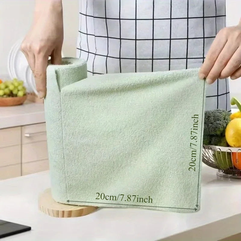 20 Sheets/Roll Microfiber Dishcloth – Multi-Functional Double-Sided