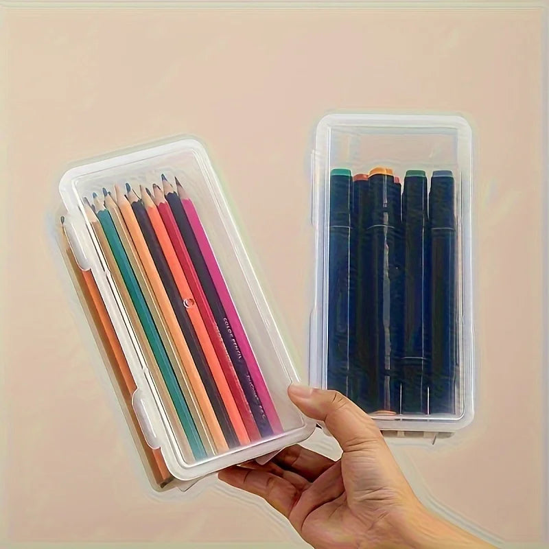 1/4pcs Large Clear Plastic Storage Boxes with Hinged Lids Ideal for