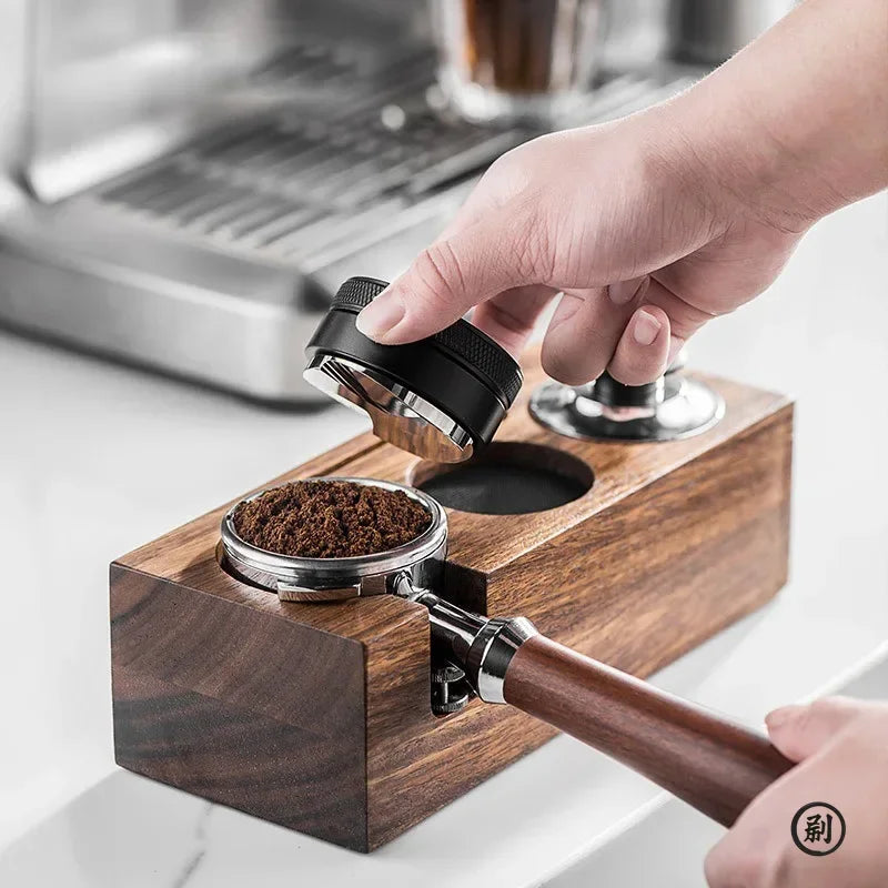 Coffee Tamper Station Stand Wooden Non-slip Espresso Holder Coffee