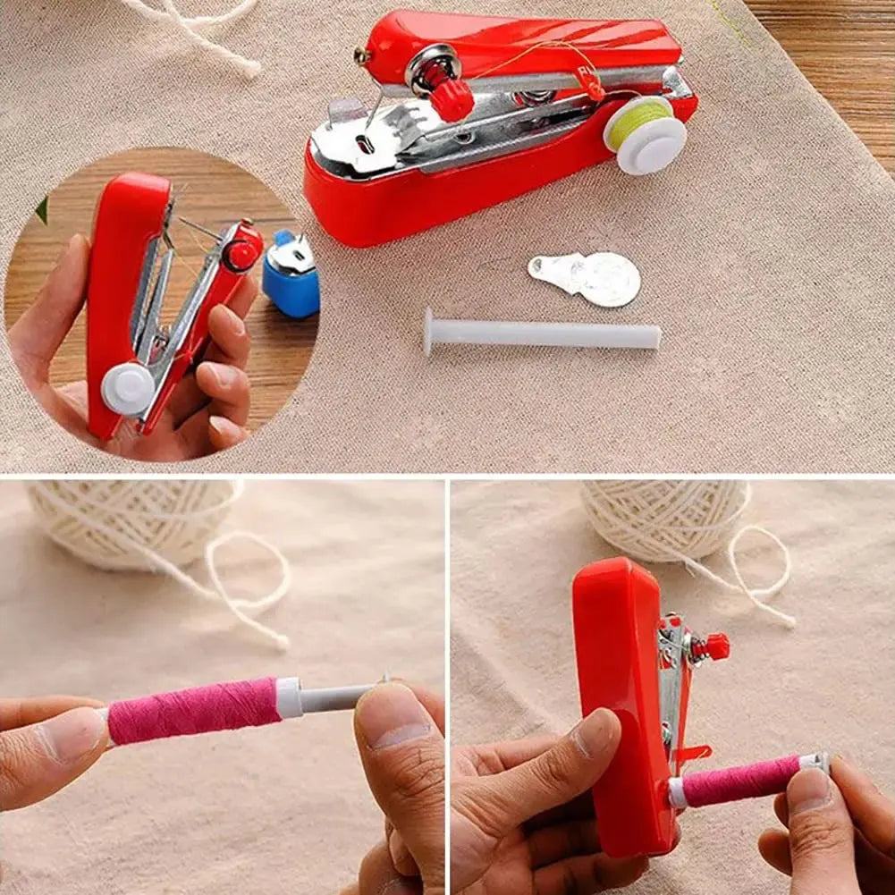 Home Handheld Sewing Machine Protable Outdoor Travel Clothes Fabrics