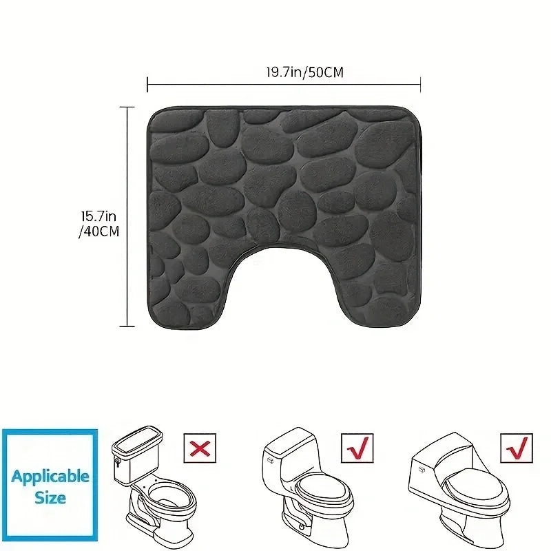 Washroom toilet foot mat U-shaped floor mat waterproof pad Bathroom