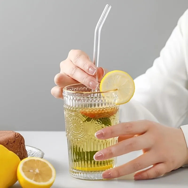 1set Heat Resistant Glass Straws with Brush - Set of 5 - Reusable and