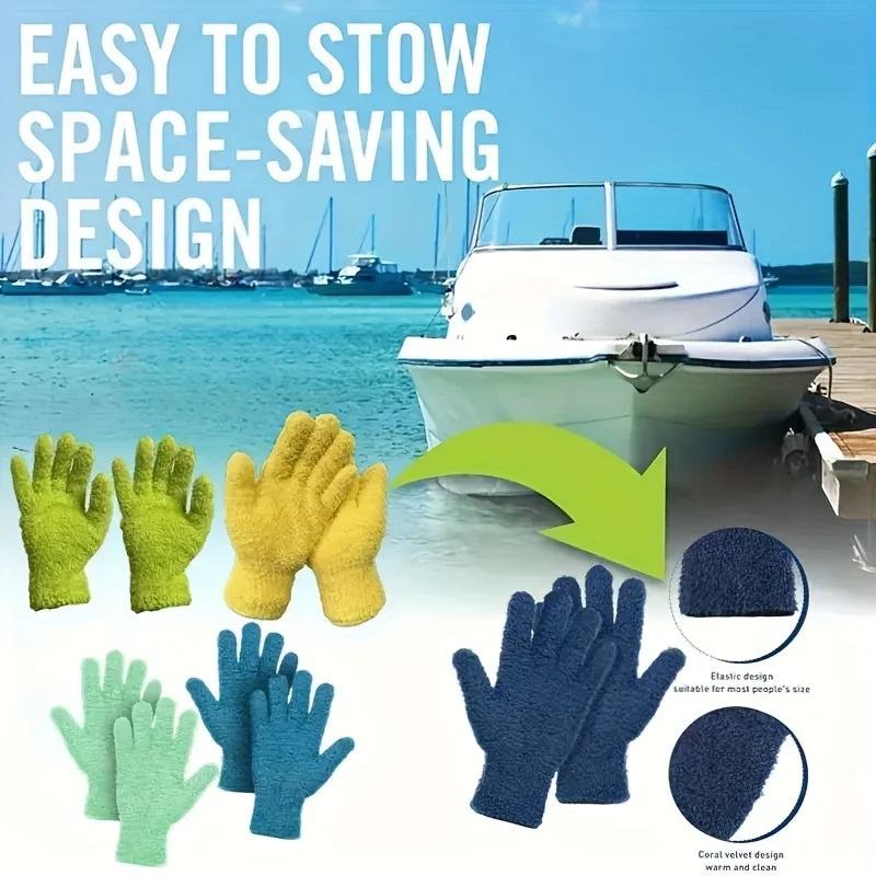 1pc Microfiber Dusting Gloves-Stretchable & Breathable Cleaning