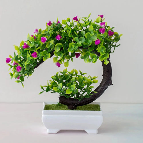 Artificial Plants Bonsai Simulated Tree Potted Plants Fake Flowers