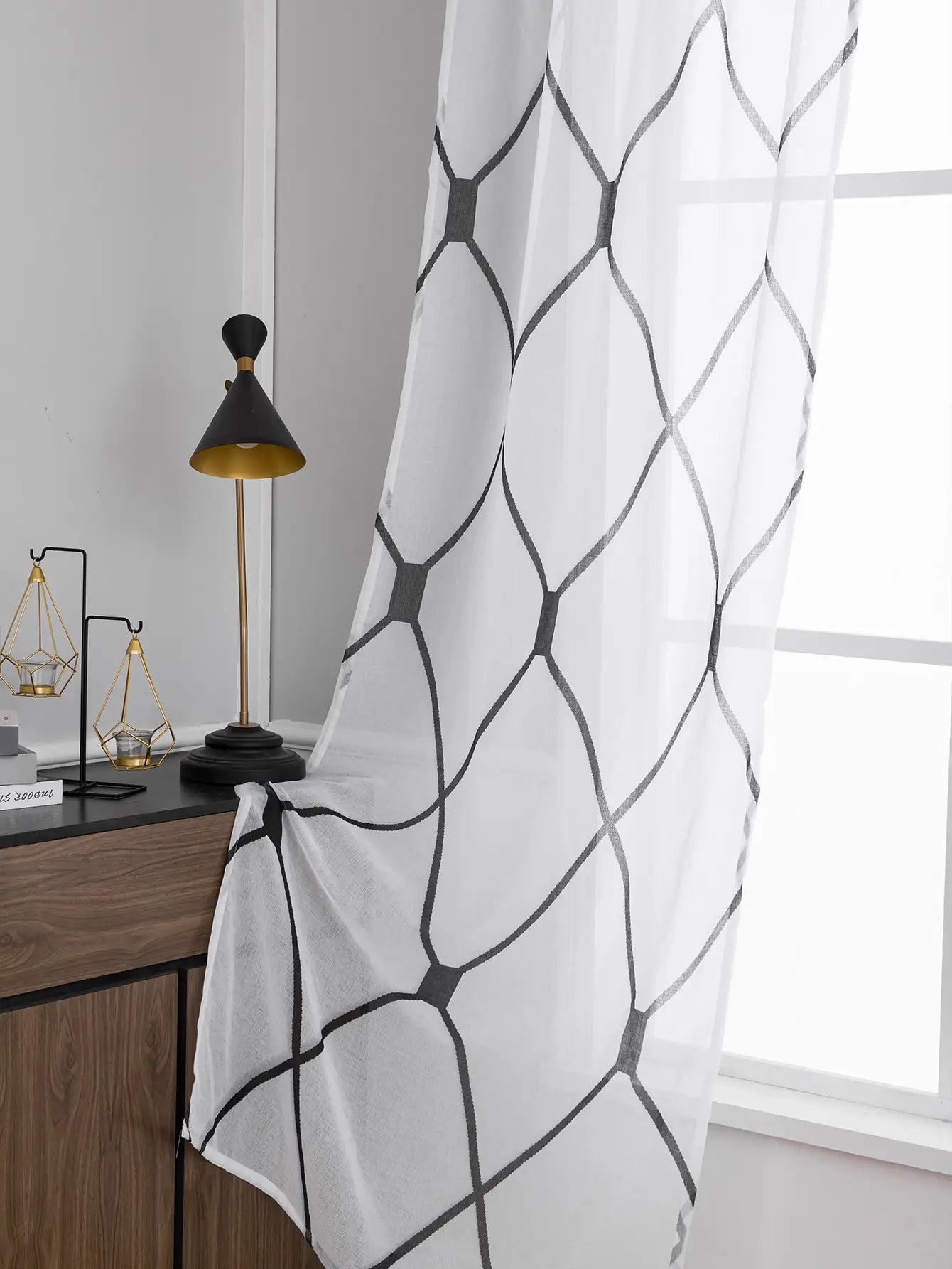Clearance_Sheer Curtains White Korean Simple Mesh Veil for Living