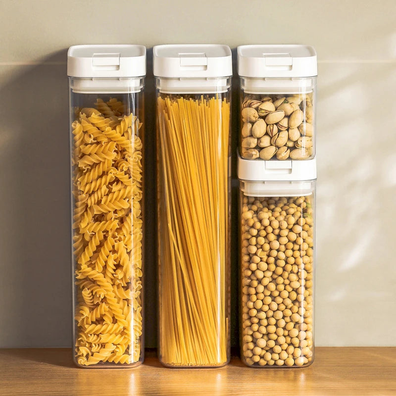 Pasta Storage Box Transparent Plastic Grain Seal Tank Spaghetti