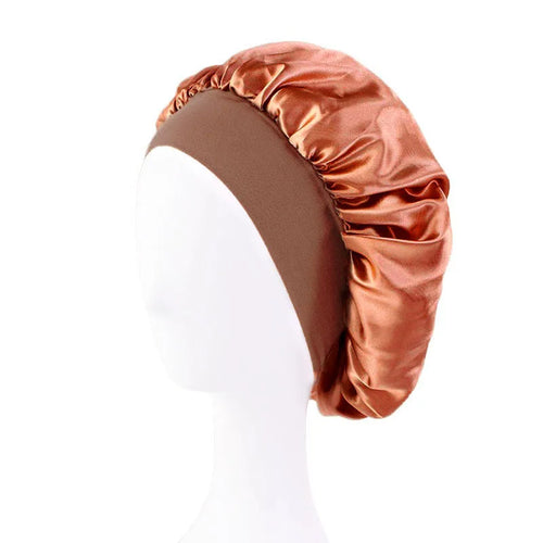 New Satin Wide Brim Nightcap Silky Bonnet Hair Wrap for Sleeping Sleep