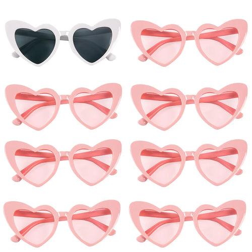 Bachelorette Party Heart Shaped Glasses Black White Pink Avocado Green