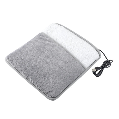 Winter Electric Foot Heating Pad USB Charging Soft Plush Washable Foot