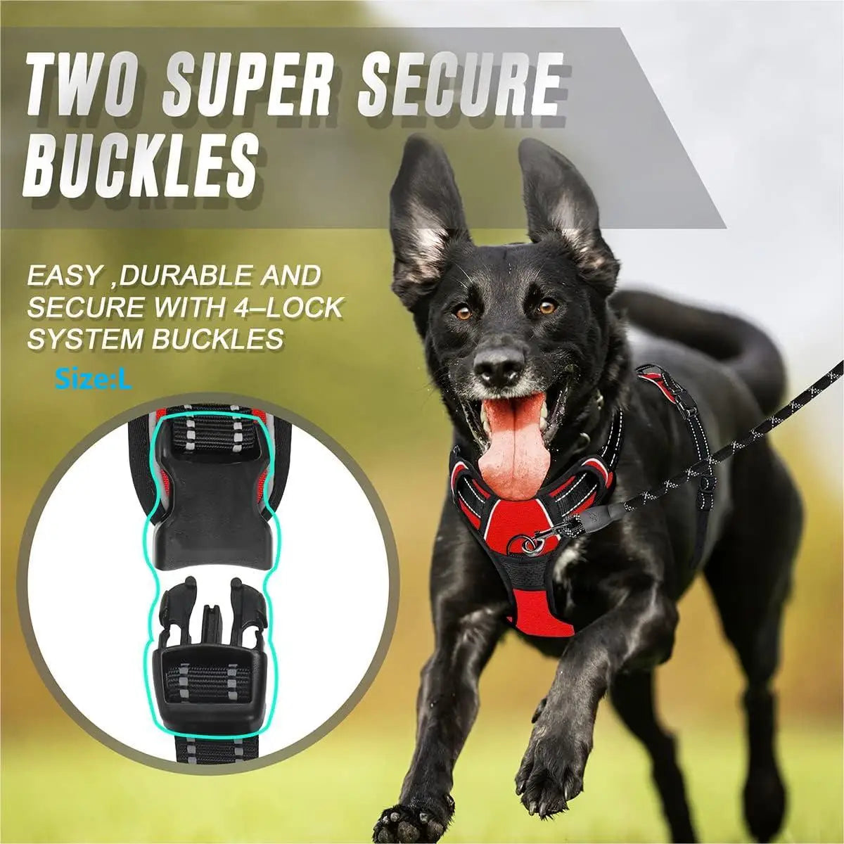 No Pull Dog Harness Front Clip Heavy Duty Reflective Easy Control