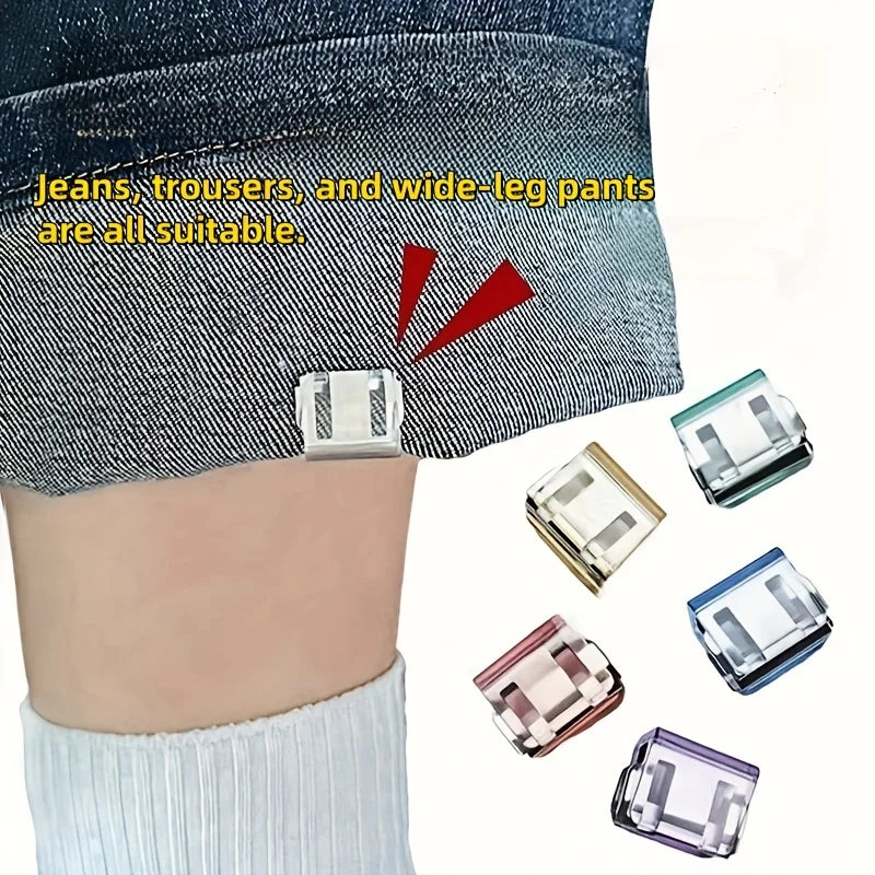 2/4/6/pcs invisible leg shortening clip, non-slip pants edge clip,