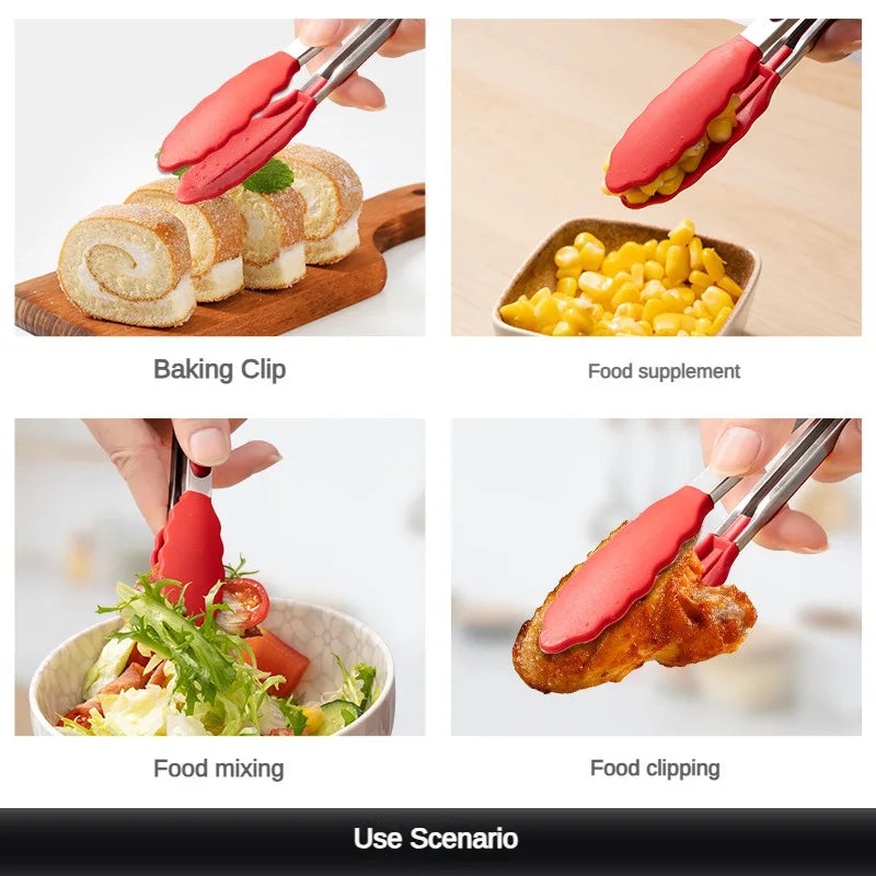 1 piece high temperature resistant nylon stainless steel food clip