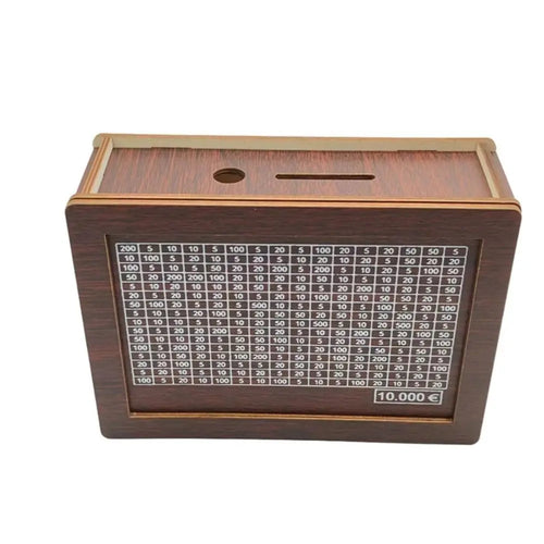 1000/3000/5000/10000 Euro Money Box Wooden Piggy Bank Reusable Money