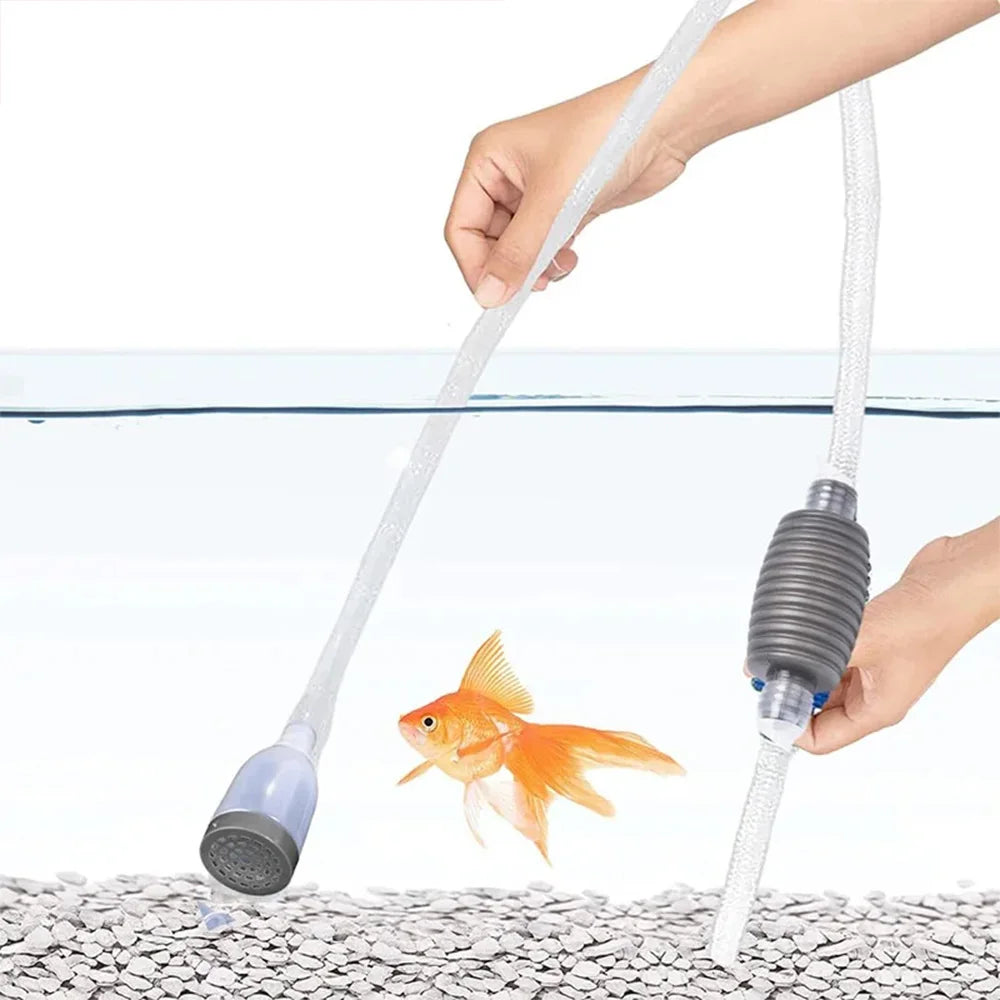 Premium Grey Aquarium Fish Tank Water Changing Syphon Pipe Meter