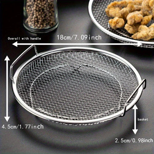 tainless Steel Filter Tray,Reusable Round Mesh Basket,Frying