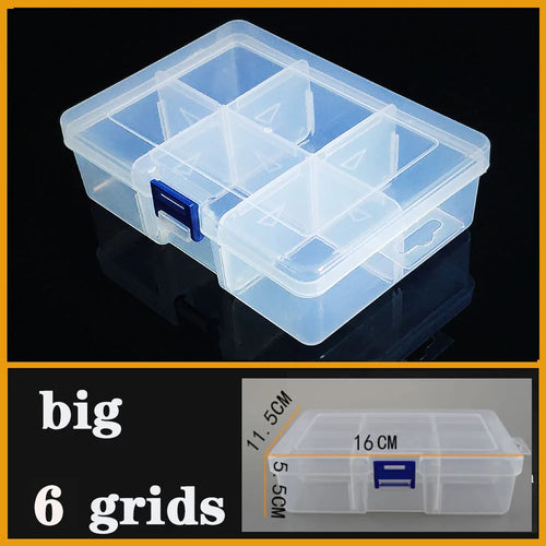 Transparent Plastic box Screw Compartment Box Jewelry Earring Display