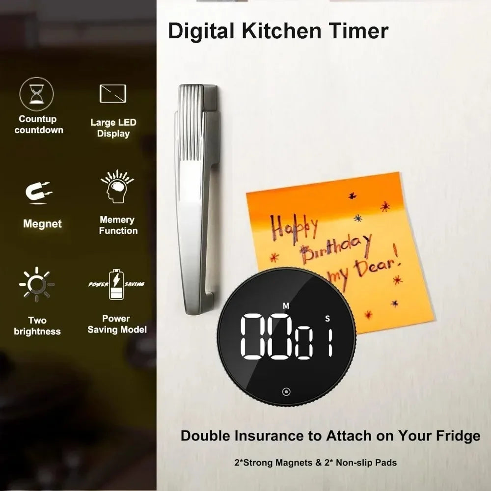 1 Piece Digital Timer Large LED Display Kitchen Reminder Visual Timer