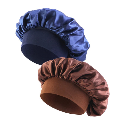 New Satin Wide Brim Nightcap Silky Bonnet Hair Wrap for Sleeping Sleep