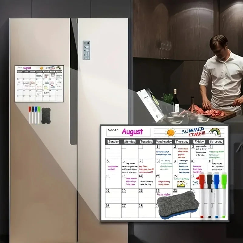 Magnetic Refrigerator Dry Erase Calendar Monthly Planner Whiteboard