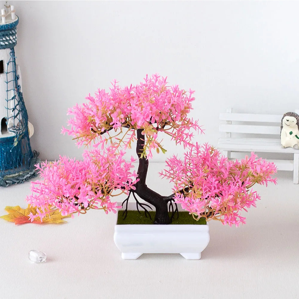 Artificial Plastic Plants Bonsai Small Tree Pot Fake Plant Potted